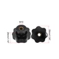 thumbnail image 2 of Uxcell Star Knob Grip Handle M10 Dia Brass Insert Female Thread bachelite Black, 2 of 5