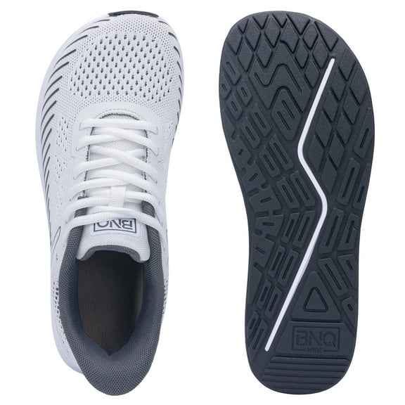 Women's Wide Walking Shoes Slip On WideToe Box Tennis Sneakers Atheltic Running Shoes WhiteGrey Size 9.5