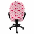 thumbnail image 3 of Love Office Chair Slipcover, Pattern with Silhouettes of Angel Heart Bird and Calligraphic Text Love Art Print, Protective Stretch Decorative Fabric Cover, Standard Size, Rose Pink, by Ambesonne, 3 of 5