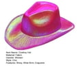 thumbnail image 4 of Yesbay Women Hat Concave Top Wide Brim Glossy Surface Western Cowboy Hat Headwear, 4 of 7