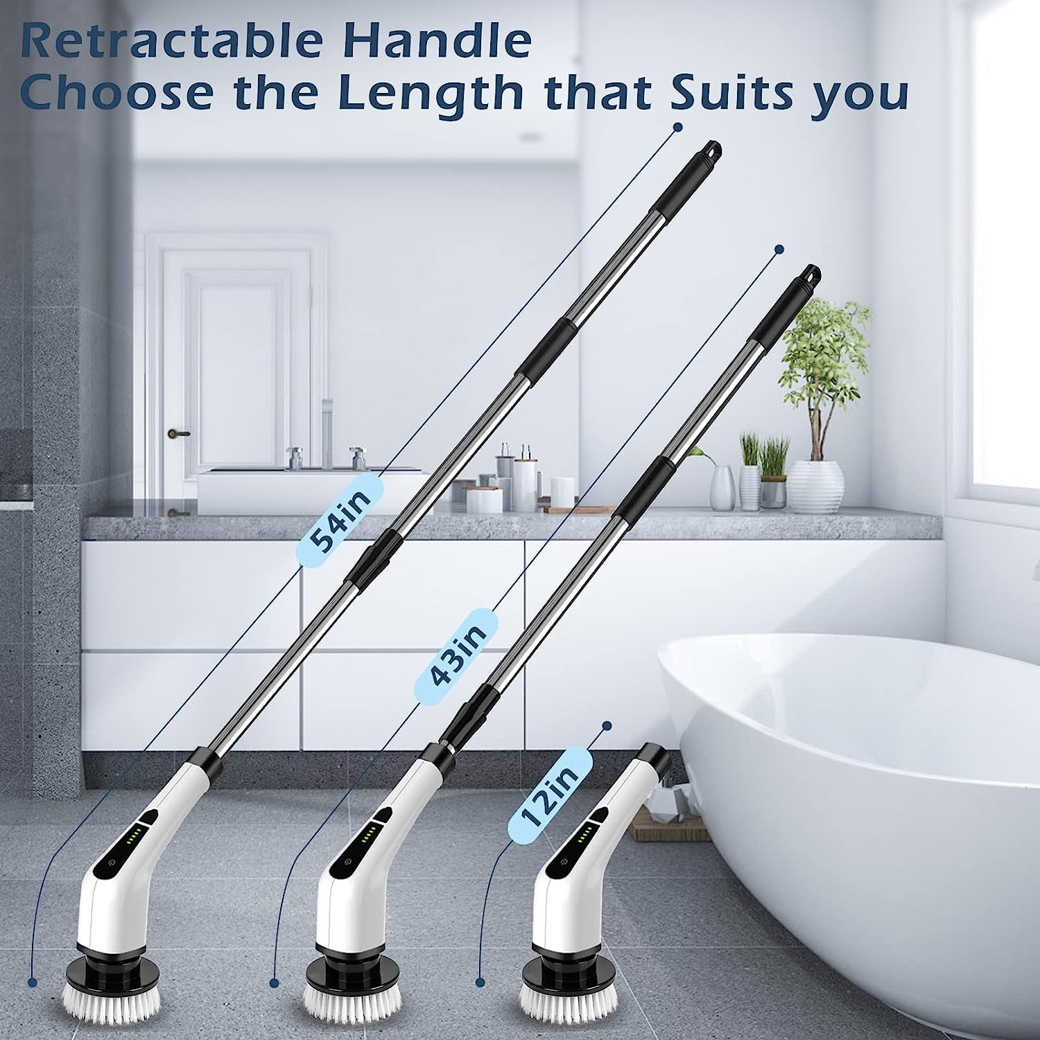 Cleaning Brushes 7 In 1 Electric Turbo Scrub Brush Multifunctional Long  Handle Cordless Spin Scrubber Bathroom Accessorie 230613 From Heng10,  $38.26
