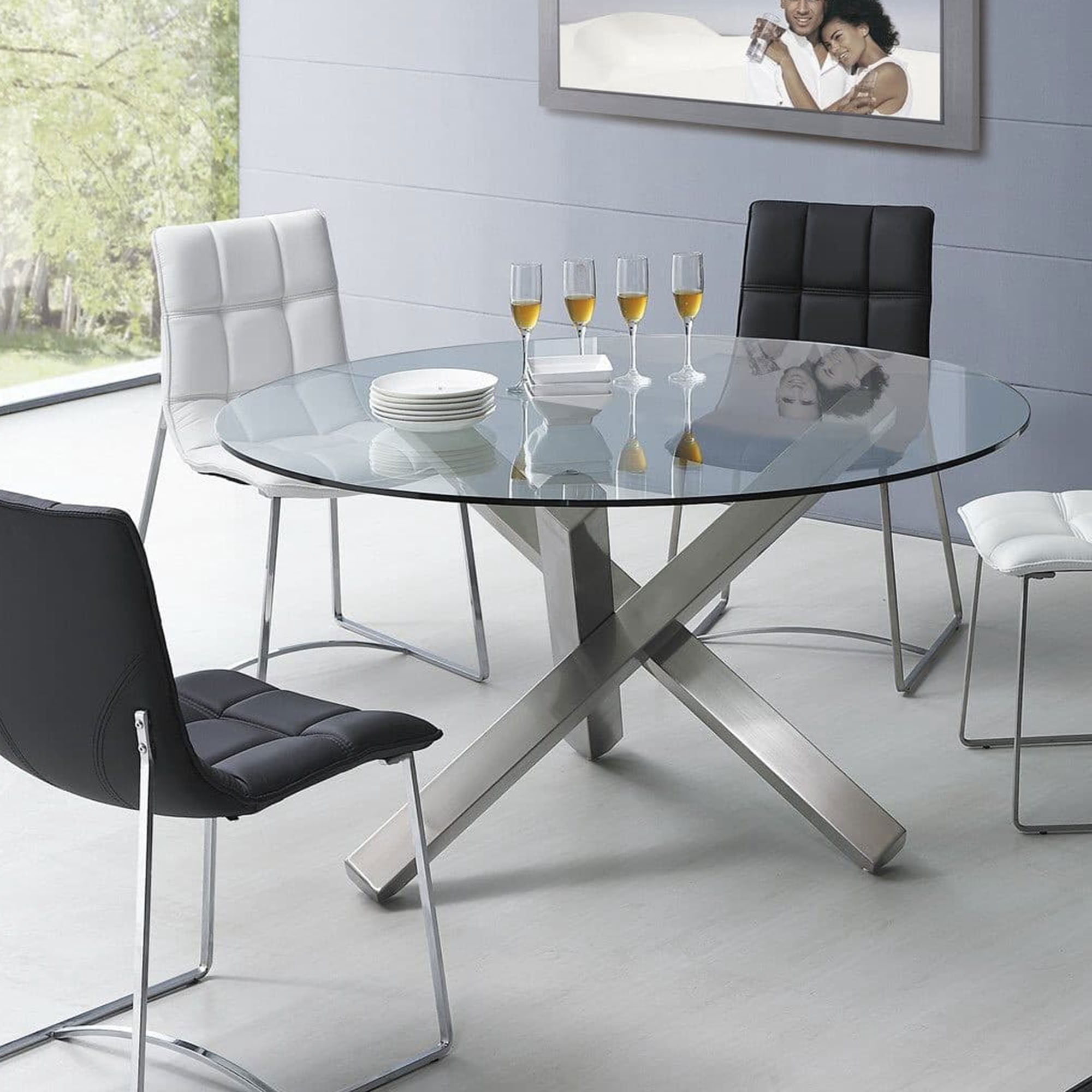 MAYEERTY 29.92in Round Tempered Glass Table Top, 0.24 Inch Thick Replacement Glass Tabletop, Custom Match for Wooden Metal Table Bases Dining Coffee Side Table