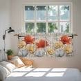 thumbnail image 3 of Retro Floral Tier Curtains 24 Inch Length, Red Yellow Tulips Barm Doors Farmhouse Wooden Cafe Short Curtains for Bathroom Over Sink, Small Kitchen Curtain Light Filtering Drapes 2 Panels 27.5"Wx24"L, 3 of 8