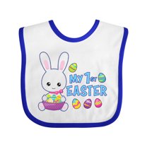 Inktastic My 1st Easter with Bunny and Easter Basket Boys Baby Bib