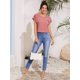 thumbnail image 4 of Blusa Floerns de manga corta para mujer, casual, casual, rosa empolvado, 4 of 4