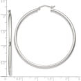 thumbnail image 4 of Sterling Silver 2.5Mm Round Hoop Earrings (Width 50) (Length 52) - Jbsp, 4 of 5