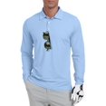 thumbnail image 1 of Polos de golf Askdeer de manga larga UPF 50+ para hombre, color azul claro, 1 of 6