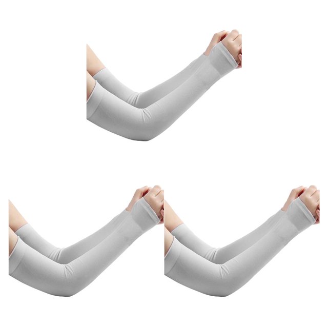 Sonducket Mangas de brazo de protección Manga deportiva de enfriamiento de seda de hielo Running Grey Type1 NO1