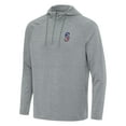 thumbnail image 2 of Men's Antigua Heather Gray Seattle Mariners Spikes Stars and Stripes Team Logo Quarter-Zip Pullover Hoodie, 2 of 3