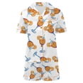 thumbnail image 3 of Wxolcjlv women's Cocktail Print Pajama Set Button Front Short Sleeve Top Matching Sleep Shorts, 3 of 4