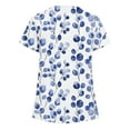 thumbnail image 4 of Kctiaxy Womens Short Sleeve Tops Summer Print Graphic Scrubs for Women Fashionable Casual V-Neck Work T Shirt for Women with Pockets, 4 of 5
