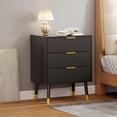 thumbnail image 3 of Eastvita Commode Moderne en Bois de 57 de Large, 3 Tiroirs, Design Cannelé pour le Rangement des Vêtements, 3 of 7