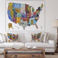 thumbnail image 1 of Designart - License Plate Map USA - Cottage Canvas Art Print, 1 of 1