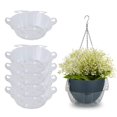 thumbnail image 1 of Idyllize 5 piezas de platillos de plantas de plástico transparente de 10 pulgadas, bandejas de goteo para cesta colgante en interiores y exteriores (10''), 1 of 1