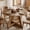 Walnut-B, variant on Bestier Round Dining Table for 4-6 People, 47" Circle Kitchen Table with Storage Shelf, Thickened Dinner Table for Dining Room, Living Room, Apartment, Walnut