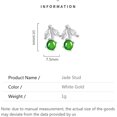 thumbnail image 2 of 14K Gold Cherry Jade Stud Earrings for Women, Icy Jadeite Design, Stunning Gift for Mother on Birthdays, 2 of 5