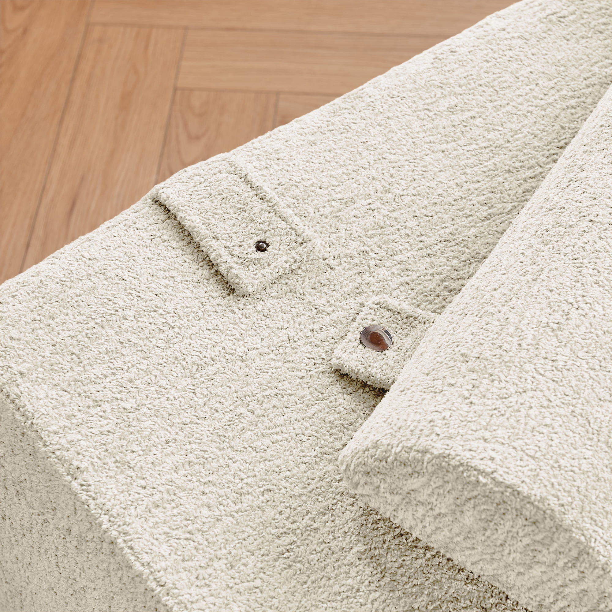 Foldable Tatami Lounger Sofa Bed, High-Density Sponge, Velvet Upholstery, Beige, 80.31 Inch Length, Portable Design, No Assembly Required for Living Room Bedroom Balcony Office