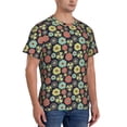 thumbnail image 2 of Bixox Men's Daisies Flowers Printed Short Sleeve Skinny Athletic T-Shirt, 2 of 6