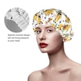 thumbnail image 3 of KLL Bee and Flowers Pattern Shower Cap & Bath Cap for Women,Reversible Oversized Waterproof Shower Caps for all Hair Lengths,Elastic Reusable Bathing Hair Cap, 3 of 7