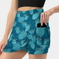 thumbnail image 3 of Blue Cactus Women's skirt Aesthetic skirts New Fashion Short Skirts Blue Cactus Watercolor Cactus Succulent Botanical Art Blue, 3 of 7
