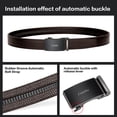 thumbnail image 2 of Catelles Men's Top-Grain Cowhide Leather Automatic Buckle Black Belts,Without Buckle ,Gift Box, Business and Casual Pant,1.38"Width Fits waist 39", 2 of 10