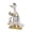 White D, variant on White Resin Duck Couple Figurine Holding Gold Umbrella Home Decor Tabletop Ornament 1 Pack