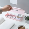 thumbnail image 2 of Pencil Box, 1 Pack Hard Pencil Case with Snap-Tight Lid, Stackable Plastic Crayon Box for Marker, Large Capacity Office Supply Storage Organizer(Pink), 2 of 6