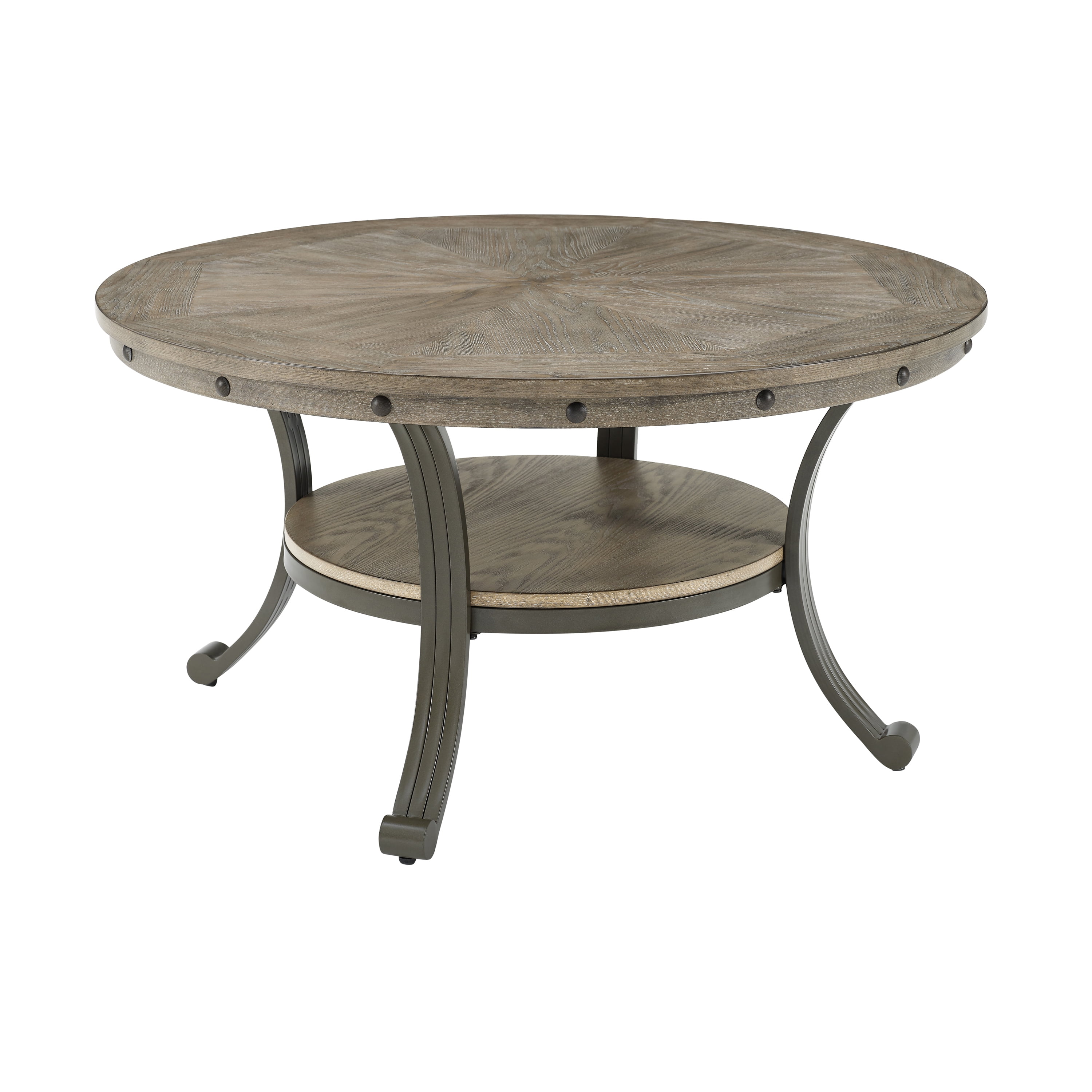 Holloway 36" Round Cocktail Table, Pewter