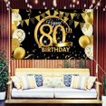 thumbnail image 4 of Bearachild Feliz cumpleaños telón de fondo banner fotografía fondo feliz cumpleaños banner Kits de decoración para fiestas 80 años, 4 of 6