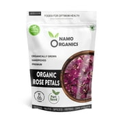 Namo Organics - Sun Dried Rose Petals (Fresh Crop) - Dry Rosa Gallica - 100% Edible For Food - 100 Gm (Dried Rose Petals, 100 Gm)