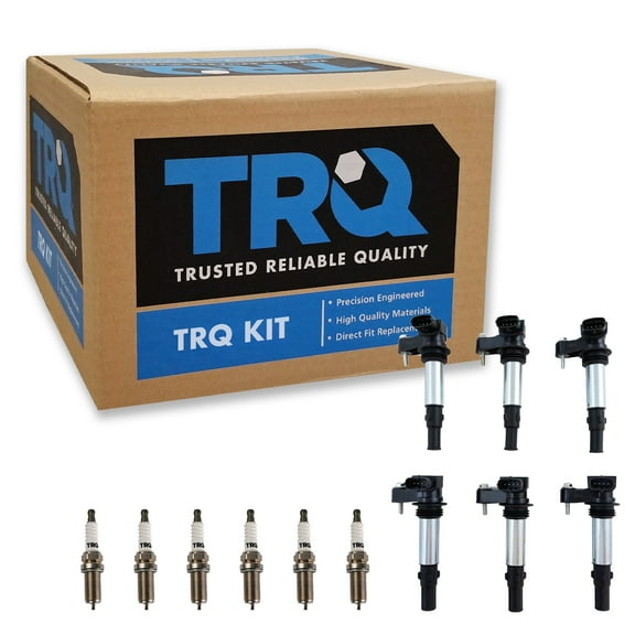 TRQ Ignition Coil & Iridium Spark Plug Kit Set for Buick Cadillac GMC Saturn New ICA71668