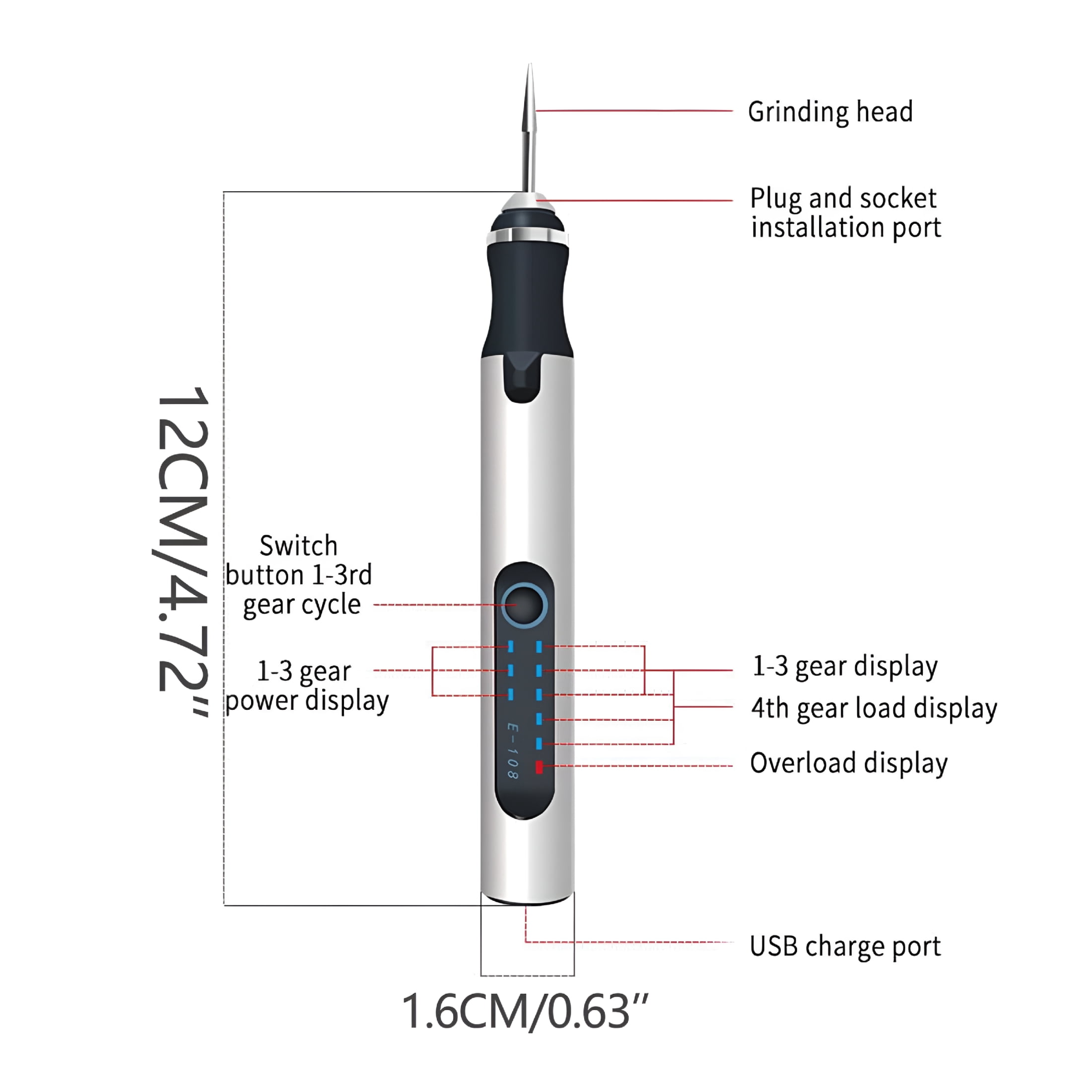 EXLEAF 2026 New Diy Engraving Pen Electric Rotary Tool Diamond Tip Etching Marker Precision Carving Kit for Metal Glass Wood Jewelry Craft Personalized Gift Making Electric Engraving Pen
