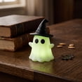thumbnail image 2 of Qocolcyl Halloween Luminous Ghost Figurine, Cute Spooky Glowing Ghost Ornament, Indoor Outdoor Halloween Decorations, Mini Ghost Desktop Statue for Mantel Tabletop Halloween Party Home Decor, 2 of 6