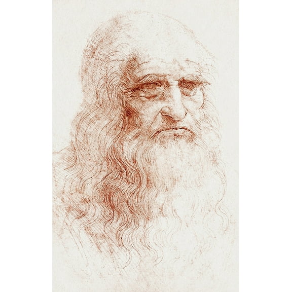 Self-portrait (1512) by Leonardo da Vinci - 12" x 18" Art Print Wall Decor