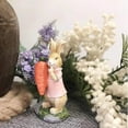 thumbnail image 2 of CHALKART Easter Bunny Table Decorations Resin Vintage Rustic Bunnies Rabbit Figurine Statue with Carrot & Egg, Kids Gift for Home Party Spring Decor, 2 of 7