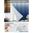 thumbnail image 3 of No Hook Cloth Fabric Shower Curtain with Snap in Liner, Navy Blue Ombre Waterproof Shower Curtains Set with See Through Top Window, Modern Abstract Art Gradient Aesthetics Bath Curtains 36"x78", 3 of 6