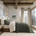 thumbnail image 4 of EVERGRACE Velvet Quilt King Size, Luxury Velvet Bedding Set, Ultra Soft Ruched Quilt Sets, Lightweight Comforter Vintage Textured Bedspread Coverlet with 2 Shams for All Season, Olive Green, 4 of 8