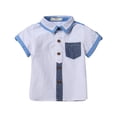 thumbnail image 1 of Gibobby Camisa Moda Niños Nueva camiseta para niños, estilo escolar, manga corta, cuello levantado(Blanco, 12-18 Meses), 1 of 5