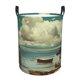 thumbnail image 1 of Balery Serene Coastal Blue Sky Cesta de ropa redonda con asas, impermeable, independiente, para ropa, juguetes, dormitorio y familia-Medium, 1 of 6