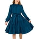 thumbnail image 1 of Vestido Arshiner azul de manga larga para fiesta formal de 12 a 13 años, 1 of 6