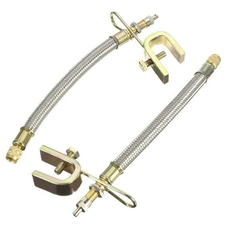 

Jygee 1Pair 180mm Auto Car Van Bus Twin Wheel Tire Flexible Stainless Valve Extension Adaptor Clips Clamps