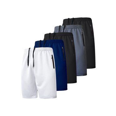 5-Pack Men's 7-Inch Gym Shorts - Moisture Wicking Athletic Shorts With Pockets