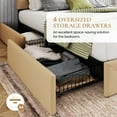 thumbnail image 4 of Sha Cerlin Beige Queen Fabric Platform Bed Frame with 4 Storage Drawers & Adjustable Headboard, Adult, 4 of 7