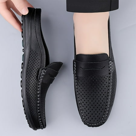 

Comfy Mens Solid Colour Slip-On Slippers - Breathable Non-Slip Durable Rubber Sole for Outdoor Activities - Perfect for Casual Wear Travel and Relaxation