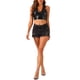 thumbnail image 2 of Top Corto Holográfico Inspire Chic para Mujeres, Brillante y Metálico, Talla XL, Negro, 2 of 5