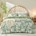 thumbnail image 1 of Gogreen King Duvet Cover Floral, Soft & Breathable Microfiber 3 Pieces King Bedding Sets, Pattern King Comfy Duvet Cover, with Zipper Closure (Green Leaf, King), 1 of 8
