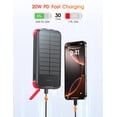 thumbnail image 4 of Banco de energía solar SOXONO 40000mAh con carga rápida PD 20W rojo, 4 of 9