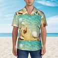 thumbnail image 2 of Honeii Starfish And Seashell On The Beach Print Men’s Hawaiian Shirt,Classic Button-Down Short Sleeve Shirt, for Beach, Vacation, and Outdoor Activities,3X-Large, 2 of 7