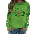 thumbnail image 2 of LEKWK Womens Graphic T Shirts Leopard Plaid Paw Prints Round Neck Long Sleeve St Patricks Day Shirt Dog Mom Puppy Raglan Top, 2 of 5