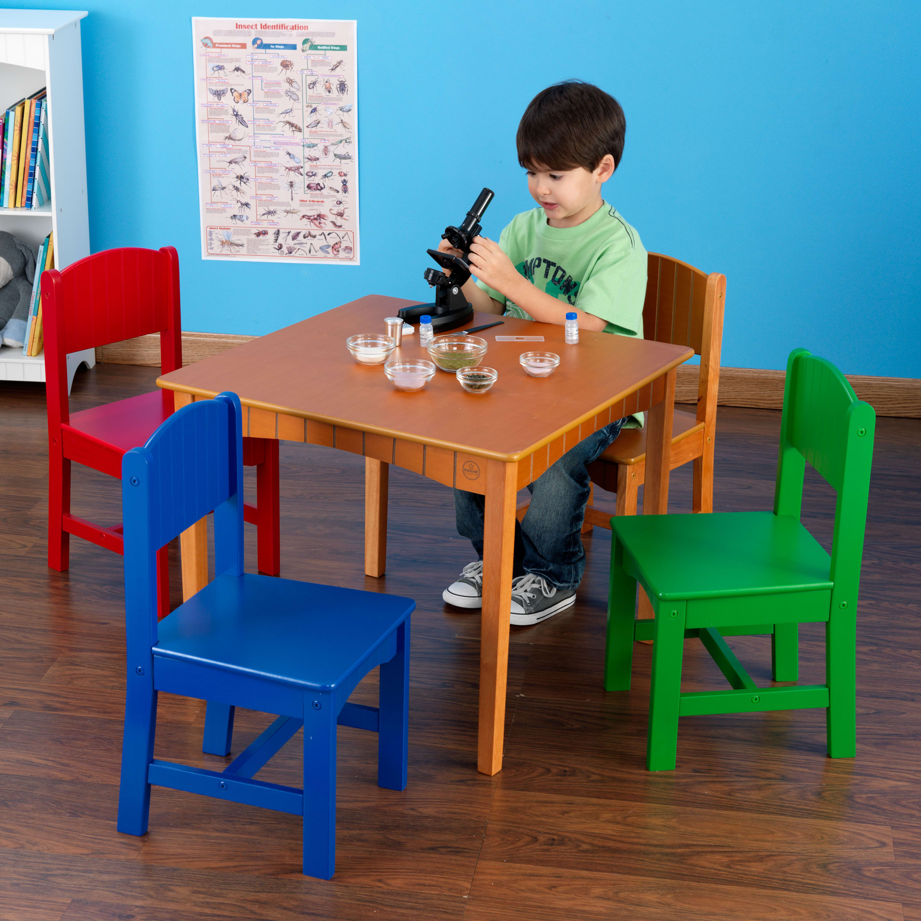 KidKraft Nantucket Wooden Table & 4 Chair Set, Primary Colors - image 3 of 7